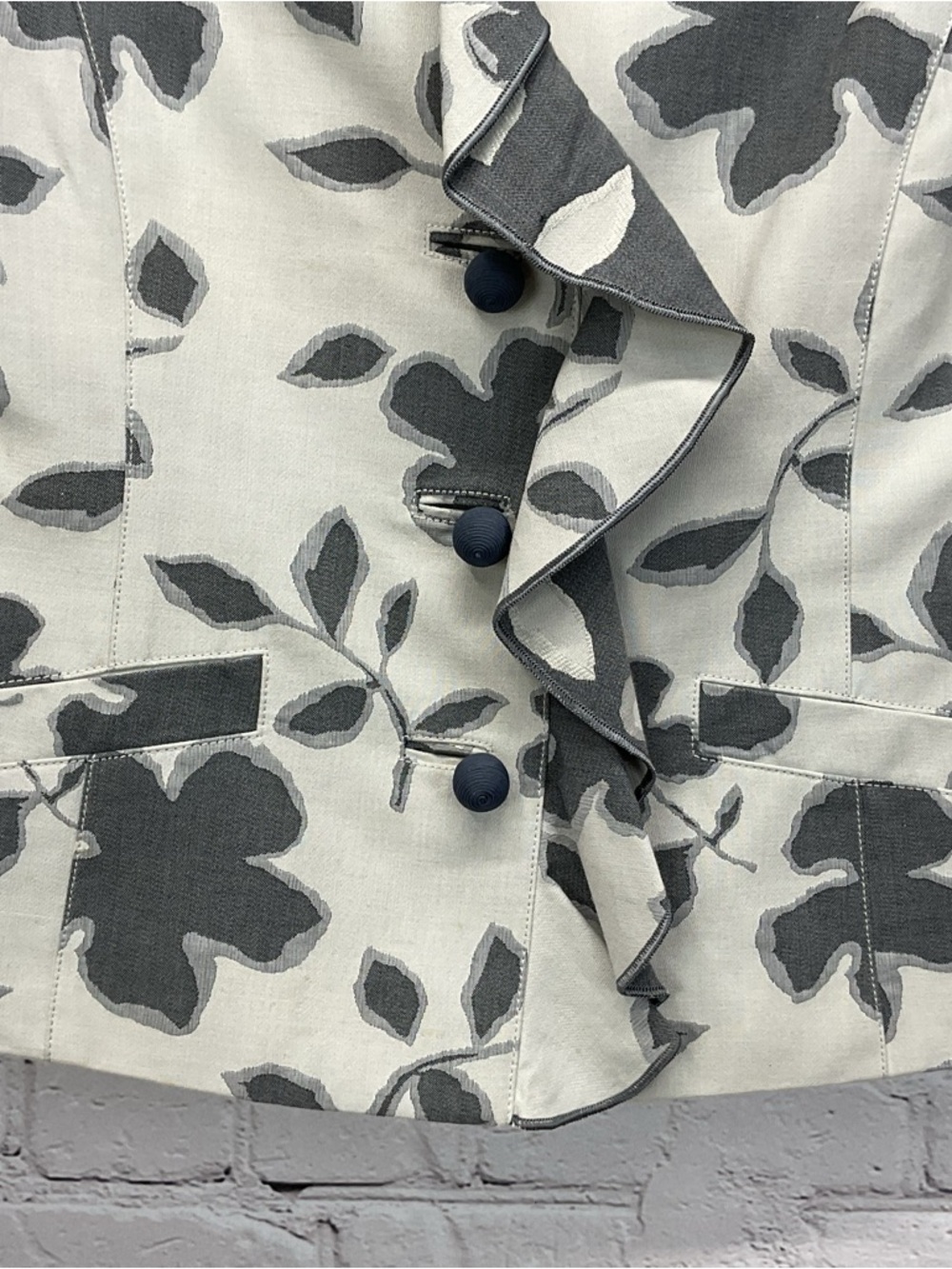 DONCASTER Collection Blazer Women's Size 8 Dark Gray/Lt. Gray Floral Business - Picture 8 of 12